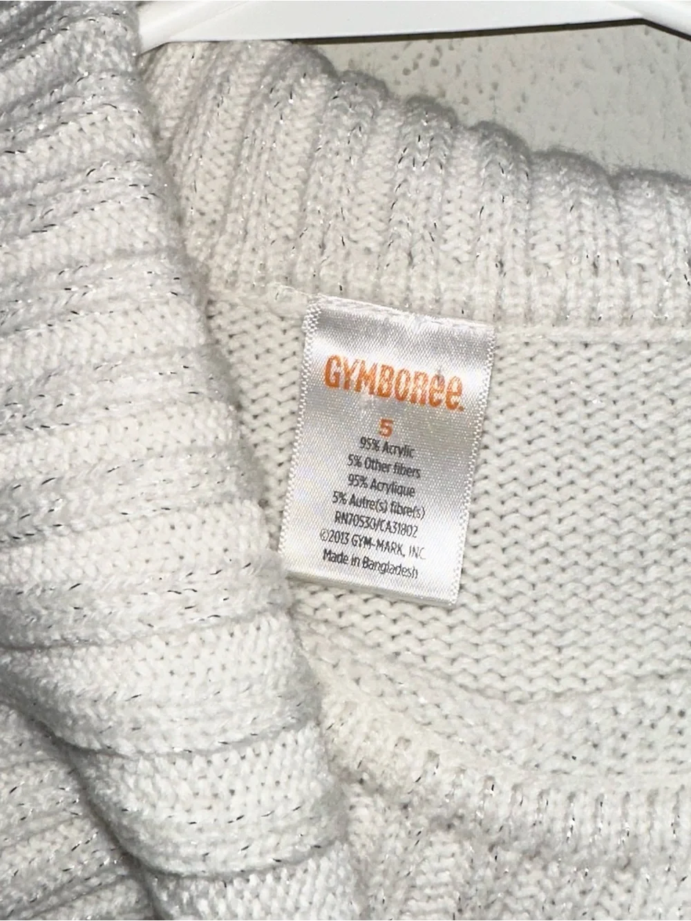 Gymboree White Cable Knit Sweater Dress